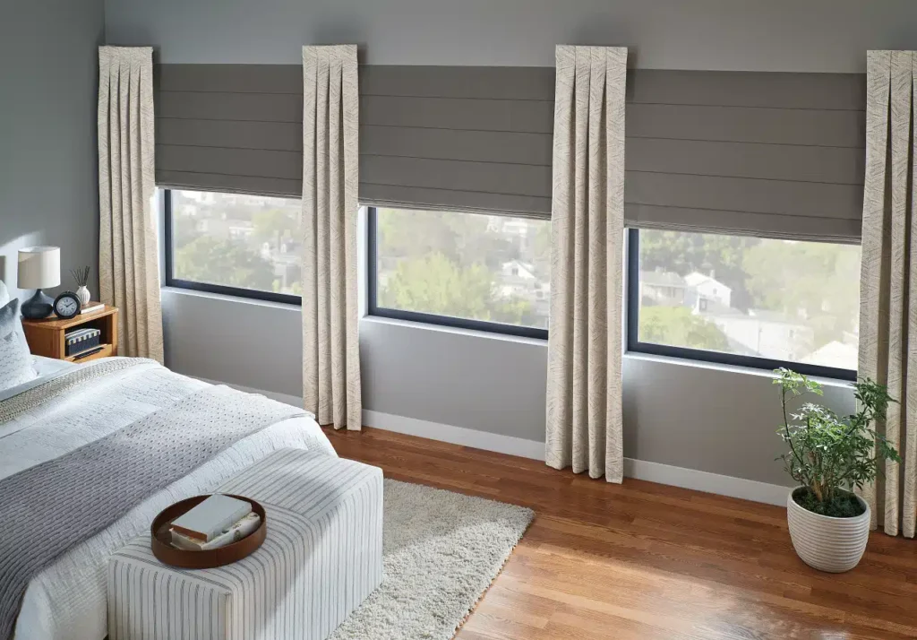 Bedroom Romans and Drapes brandon